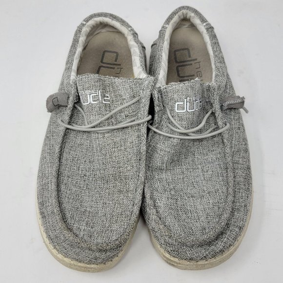 Hey Dude US Size 8 Wally Linen Iron‎ Lightweight Men's Slip On Shoes - Picture 5 of 8